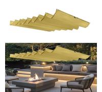 Tenda Parasole Retrattile 50 x 400 cm Protezione Dai Raggi Uv, Resistente, Impermeabile, con Occhielli e Corda Retrattile Onda Vele Ombra per Esterno Giardino Terrazza, Color Crema