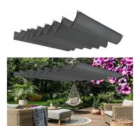 Tenda Parasole Retrattile 50 x 410 cm Protezione Dai Raggi Uv, Resistente, Impermeabile, con Occhielli e Corda Retrattile Onda Vele Ombra per Esterno Giardino Terrazza, Grigio Scuro