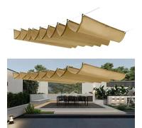 Tenda Parasole Retrattile 70 x 100 cm Protezione Dai Raggi Uv, Resistente, Impermeabile, con Occhielli e Corda Retrattile Vele Wave Shade per Verande Balcone Traliccio, Giallo sabbia