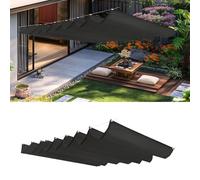 Tenda Parasole Retrattile 70 x 650 cm Impermeabile, Protezione Dai Raggi Uv, Resistente, con Occhielli e Corda Telo Parasole Protezione UV per Esterno Giardino Terrazza, Nero