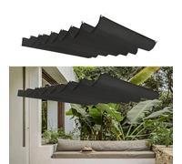 Tenda Parasole Retrattile 70 x 730 cm Impermeabile, Protezione Dai Raggi Uv, Resistente, con Occhielli e Corda Retrattile Onda Vele Ombra per Esterno Giardino Terrazza, Nero