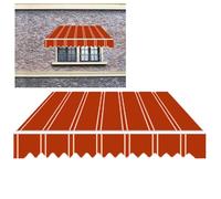 Tenda parasole retrattile 8 x 2,5 m, con protezione UV, tela a strisce rosse per giardino e balcone, copertura durevole per esterni
