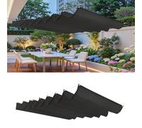 Tenda Parasole Retrattile 90 x 970 cm Impermeabile, Protezione Dai Raggi Uv, Resistente, con Occhielli e Corda Telo Parasole con Occhiellato per Esterno Giardino Terrazza, Nero