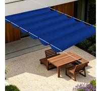 Tenda Parasole Retrattile 900 x 360 cm Impermeabile Parasole Retrattile con Occhielli e Cordino per Terrazza, Pergola, Veranda, Giardino, Blu Scuro
