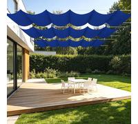 Tenda Parasole Retrattile 900 x 360 cm Impermeabile Parasole Retrattile Resistente Agli Strappi per Patio, Terrazza, Giardino, Veranda, Protezione Esterna, Blu Scuro