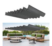 Tenda Parasole Retrattile 95 x 130 cm Protezione Dai Raggi Uv, Resistente, Impermeabile, con Occhielli e Corda Vela Wave Shade Retrattile per Verande Balcone Traliccio, Grigio Scuro