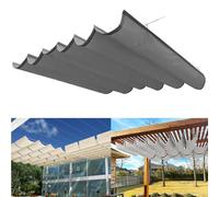 Tenda parasole retrattile a forma di onda, impermeabile, protezione dai raggi UV, per balcone, patio, giardino, cortile, blocca la luce solare, grigio (3 x 12 m)
