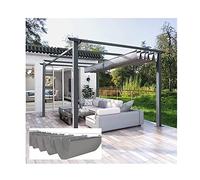 Tenda parasole retrattile, a forma di U, con kit di montaggio, facile installazione per copertura pergola, tenda in vetro (dimensioni: larghezza 0,6 x lunghezza 17 m/1,96 x lunghezza 55,23,5 m)