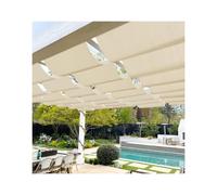 Tenda parasole retrattile a forma di U per patio e giardino (larghezza: 1,7 m x lunghezza: 14 m), soluzione di protezione solare per esterni, protezione dai raggi UV, design resistente alle intemperie