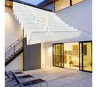 Tenda parasole retrattile a forma di U, protezione UV al 95%, impermeabile, per patio, giardino e padiglioni, facile da pulire, colore bianco (2 x 4 m)