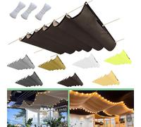 Tenda parasole retrattile a onda, regolabile, resistente ai raggi UV, impermeabile, per esterni per patio e giardino, 50 x 950 cm (larghezza x lunghezza), soluzione di protezione solare marrone