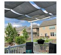 Tenda parasole retrattile a vela a baldacchino con protezione UV per esterni per patio e giardino a forma di U, tenda a rullo scorrevole 3,2 m x 18 m