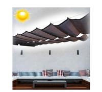 Tenda parasole retrattile a vela - Blocco UV HDPE copertura baldacchino per terrazza, cortile, portico - Tenda a rullo scorrevole a forma di U, 1,3 m x 9 m