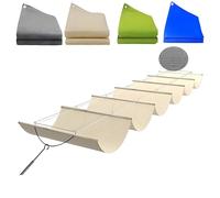 Tenda parasole retrattile a vela resistente ai raggi UV, per patio, terrazza e gazebo, include hardware e cavo di filo verde, 1 m x 16 m