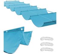 Tenda parasole retrattile blu chiaro rettangolare, impermeabile, protezione dai raggi UV, per esterni, patio, giardino, terrazza, 1,5 x 8 m