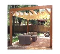 Tenda parasole retrattile con binario scorrevole, dimensioni personalizzate, 1,3 x 15 m, traspirante, per filtrare la luce della pergola, soluzione ombreggiante per patio esterno