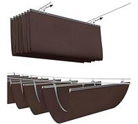 Tenda parasole retrattile, design ondulato a forma di U, con rete parasole e kit di montaggio facile da installare, perfetto per copertura pergola esterna