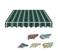 Tenda parasole retrattile di ricambio, 2 m, 2,5 m, 3 m, 4 m, 5 m, tessuto per tenda da esterno per balcone, motivo a strisce, 3,5 x 4 m, protezione UV durevole