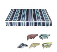 Tenda parasole retrattile di ricambio, 2 m, 2,5 m, 4 m, 5 m, per esterni, tenda da balcone, motivo a strisce (3,6 x/3,7 x 3 m), protezione UV, facile da installare