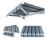 Tenda parasole retrattile di ricambio, 400 x 250 cm, per 2,4 x 2,1 m, 3,5 x 3,6 x 2,4 m, 4 x protezione UV, colore blu, resistente alle intemperie, facile installazione