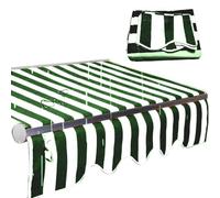 Tenda parasole retrattile di ricambio in tela impermeabile con mantovana per balcone verde, 3 x 2 m