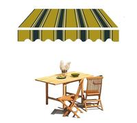 Tenda parasole retrattile di ricambio in tessuto poliestere impermeabile per terrazza, balcone, patio, affari, strisce verdi, 3 x 1,5 m, protezione UV per esterni.