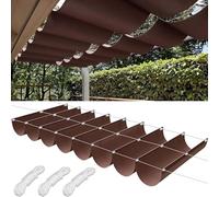 Tenda parasole retrattile, impermeabile, con occhielli e corda, blocco UV al 95%, per cortile, terrazza, prato, giardino, patio, posto auto coperto
