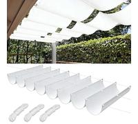 Tenda parasole retrattile, impermeabile, con occhielli e corda, blocco UV al 95%, per cortile, terrazza, prato, giardino, patio, posto auto coperto
