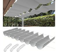 Tenda parasole retrattile, impermeabile, con occhielli e corda, protezione UV 95%, per terrazza, prato, giardino, terrazza, posto auto coperto
