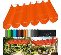Tenda Parasole Retrattile, Impermeabile Crema Solare Tenda da Sole Retrattile con Occhielli e Corda, Vela Parasole A Onda per Pergola Terrazze Cortili Verande-Orange-red||250x700cm