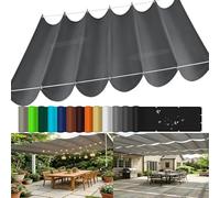 Tenda Parasole Retrattile, Impermeabile Crema Solare Tenda da Sole Retrattile con Occhielli e Corda, Vela Parasole A Onda per Pergola Terrazze Cortili Verande-Dark gray||90x550cm