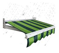 Tenda parasole retrattile impermeabile di ricambio, in tessuto, resistente ai raggi UV, per esterni, patio, giardino, spiaggia, colori e dimensioni personalizzate (strisce verdi 2,4 x 2,1 m)