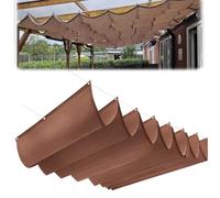 Tenda parasole retrattile, impermeabile, in poliestere, per patio, terrazza, posto auto coperto, protezione UV, copertura resistente al vento, facile da installare