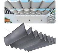 Tenda parasole retrattile, impermeabile, in poliestere, per patio, terrazza, posto auto coperto, protezione UV, copertura resistente al vento, facile da installare