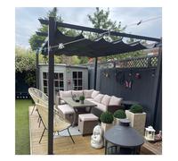 Tenda parasole retrattile impermeabile, kit di copertura per pergola rettangolare per terrazza e barbecue (1,5 x 3 m), resistente ai raggi UV per una protezione solare istantanea