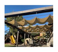 Tenda parasole retrattile, impermeabile, per esterni per patio e giardino, kit di tenda regolabile con filo scorrevole per traliccio e protezione del ponte