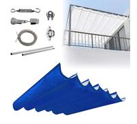 Tenda parasole retrattile, impermeabile, per esterni, per pergole, terrazze, balconi e giardini, kit di installazione completo incluso (blu, 4x)