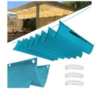 Tenda parasole retrattile impermeabile per pergola esterna, blocco UV, tenda da giardino, terrazza, patio, posto auto coperto, blu 1,5 x 15 m, con corda