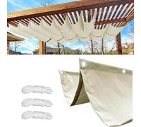 Tenda parasole retrattile impermeabile, protezione UV al 95%, per esterni, giardino, patio, balcone (bianco sporco, 1,6 x 6 m)