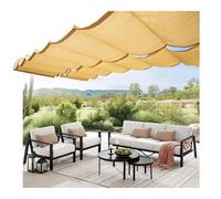 Tenda parasole retrattile, impermeabile, resistente ai raggi UV, per terrazze, hotel e piscine, 3 x 7 m, protezione solare, facile da installare, soluzione ombreggiante per esterni.