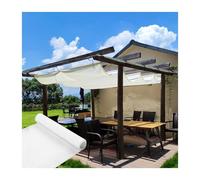 Tenda parasole retrattile, in polietilene ad alta densità, per patio, giardino, barbecue, eventi, kit di sostituzione per baldacchino, bianco, 2,5 x 10 m (larghezza x lunghezza x lunghezza)