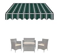Tenda parasole retrattile in tela per esterni e giardino, copertura in tessuto, 4,9 x 3,7 m, 3,7 x 3 m, 3 x 2,4 m, design a strisce, 5 x 2 m, protezione UV, facile da installare