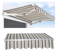 Tenda parasole retrattile in tessuto di ricambio impermeabile per esterni per terrazza e B - 5 x 1,5 m tenda manuale per una maggiore vita all'aperto