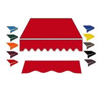 Tenda parasole retrattile in tessuto di ricambio per patio, 2,4 x 2 m, copertura manuale per balcone/cortile, resistente alle intemperie, in tela rossa (4,5 x 2 m), soluzione perfetta per l'ombra