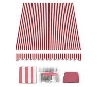 Tenda parasole retrattile manuale, 3,7 x 3 m, tessuto di ricambio, con clip, resistente, soluzione ombreggiante per esterni per terrazze e balconi