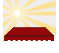 Tenda parasole retrattile per balcone, 5 x 3 m, colore rosso, ricambio per porta esterna, patio, giardino, disponibile nelle misure 200/300/400/500 cm