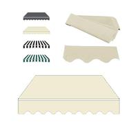 Tenda parasole retrattile per esterni, 4 x 3 m, beige, tela di ricambio per porte, finestre e terrazze, protezione UV, ideale per casa e giardino