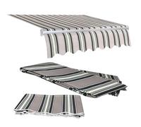 Tenda parasole retrattile per esterni, tessuto di ricambio, resistente, 100% poliestere, per terrazza, balcone, cortile, impermeabile, ideale per rifugi e negozi, dimensioni 2,5 x 2 m, strisce C
