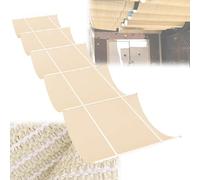 Tenda parasole retrattile, per giardino, resistente ai raggi UV, telone in HDPE, con kit di montaggio, tenda parasole in tessuto per esterni, protezione solare per cortile (beige, 2 x 6 m)