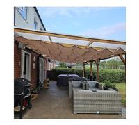 Tenda parasole retrattile per pergola, impermeabile, protezione dai raggi UV, per giardino, terrazza, veranda (1,3 x 6 m)